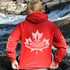 Premium Canada hoodie featuring Indigenous-inspired maple leaf art and Canada sleeve print. Cozy unisex sweatshirt perfect for travel, gifts, and everyday wear.