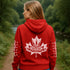 Premium Canada hoodie featuring Indigenous-inspired maple leaf art and Canada sleeve print. Cozy unisex sweatshirt perfect for travel, gifts, and everyday wear.