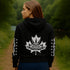 Premium Canada hoodie featuring Indigenous-inspired maple leaf art and Canada sleeve print. Cozy unisex sweatshirt perfect for travel, gifts, and everyday wear.