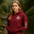 Premium Canada hoodie featuring Indigenous-inspired maple leaf art and Canada sleeve print. Cozy unisex sweatshirt perfect for travel, gifts, and everyday wear.