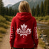 Premium Canada hoodie featuring Indigenous-inspired maple leaf art and Canada sleeve print. Cozy unisex sweatshirt perfect for travel, gifts, and everyday wear.