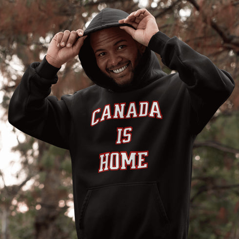 This Canada Is Home hoodie is for those who know that home is where the maple syrup flows, the hockey never stops, and the weather keeps you on your toes.