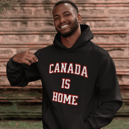 This Canada Is Home hoodie is for those who know that home is where the maple syrup flows, the hockey never stops, and the weather keeps you on your toes.