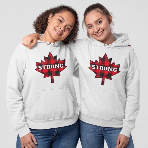 Nothing says Canada Strong like plaid, maple leaves, and a hoodie warm enough to survive a surprise April snowstorm.