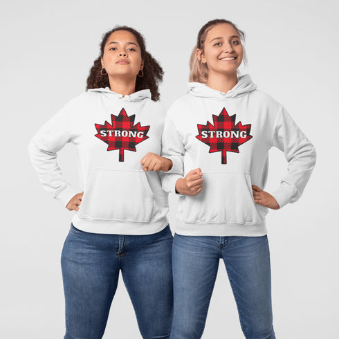 Nothing says Canada Strong like plaid, maple leaves, and a hoodie warm enough to survive a surprise April snowstorm.