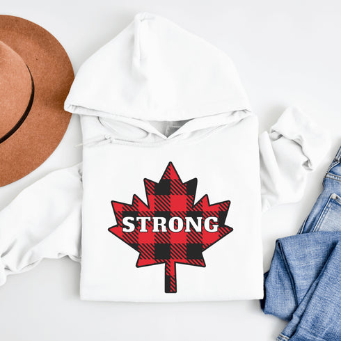 Nothing says Canada Strong like plaid, maple leaves, and a hoodie warm enough to survive a surprise April snowstorm.