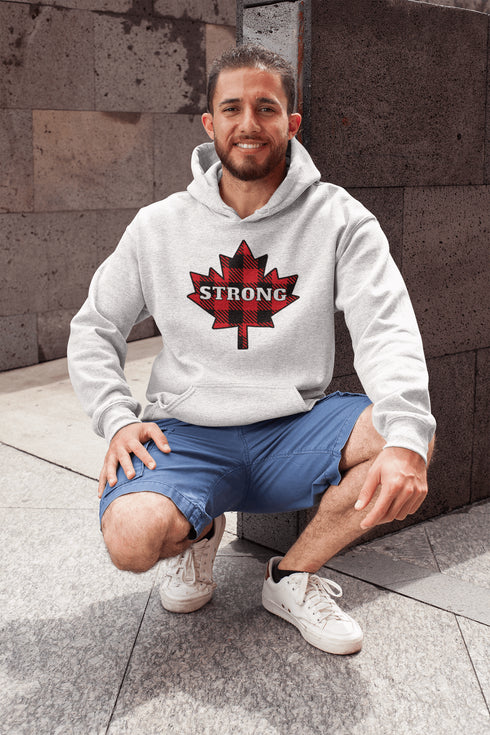 Nothing says Canada Strong like plaid, maple leaves, and a hoodie warm enough to survive a surprise April snowstorm.