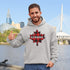 Nothing says Canada Strong like plaid, maple leaves, and a hoodie warm enough to survive a surprise April snowstorm.