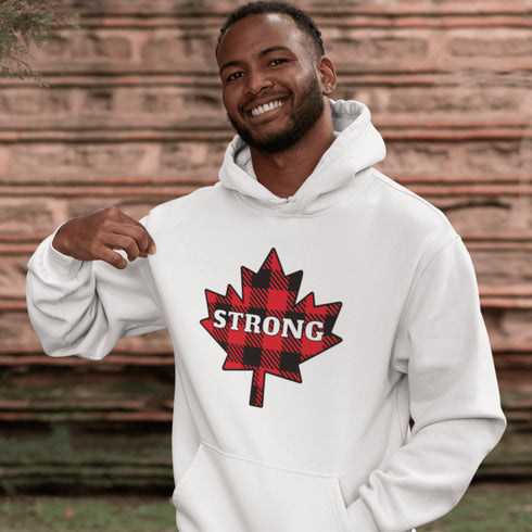 Nothing says Canada Strong like plaid, maple leaves, and a hoodie warm enough to survive a surprise April snowstorm.