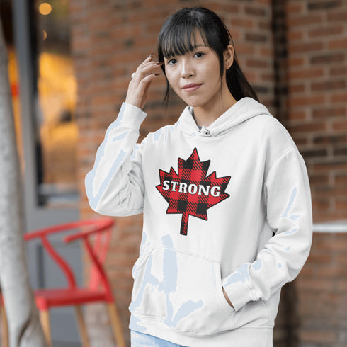 Nothing says Canada Strong like plaid, maple leaves, and a hoodie warm enough to survive a surprise April snowstorm.