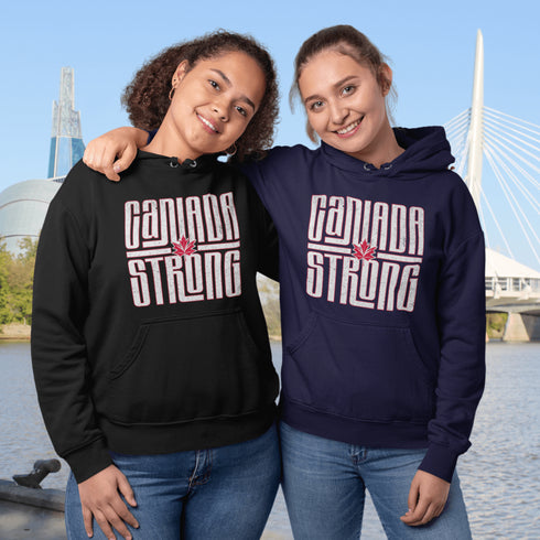 Canada Strong Hoodie – Retro Vibes, Maple Syrup Approved! Show off your unapologetically Canadian strength with the Canada Strong hoodie.