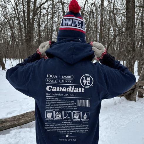 Show your Canadian pride with this funny Canadian definition hoodie featuring maple syrup, hockey, poutine and double-doubles. A cozy hoodie perfect for true Canadians.