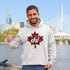 Featuring a bold Canadian maple leaf in classic red and black plaid with a proudly placed "Eh!" on the front, this hoodie is as Canadian as maple syrup on poutine.