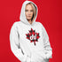 Featuring a bold Canadian maple leaf in classic red and black plaid with a proudly placed "Eh!" on the front, this hoodie is as Canadian as maple syrup on poutine.