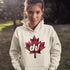 Featuring a bold Canadian maple leaf in classic red and black plaid with a proudly placed "Eh!" on the front, this hoodie is as Canadian as maple syrup on poutine.