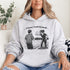 Funny soccer hoodie with “Classy Until Kickoff” text and illustration of woman yelling at referee on soccer field