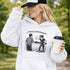 Funny soccer hoodie with “Classy Until Kickoff” text and illustration of woman yelling at referee on soccer field