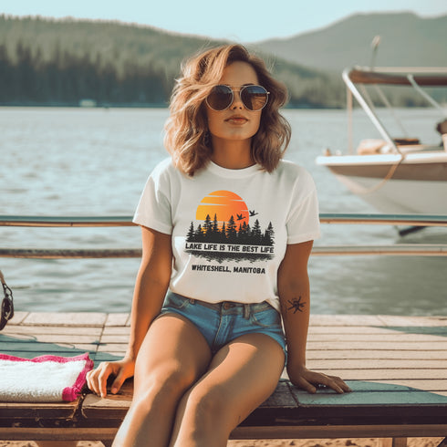 Introducing our exclusive collection of customizable lake-themed t-shirts, featuring breathtaking scenes from the iconic lakes of Manitoba and Ontario. Each shirt in this collection is a canvas for the serene beauty and tranquil waters that these provinces are renowned for.