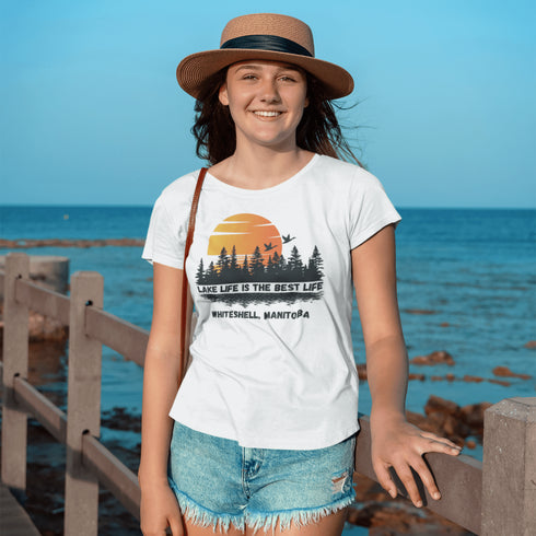 Introducing our exclusive collection of customizable lake-themed t-shirts, featuring breathtaking scenes from the iconic lakes of Manitoba and Ontario. Each shirt in this collection is a canvas for the serene beauty and tranquil waters that these provinces are renowned for.
