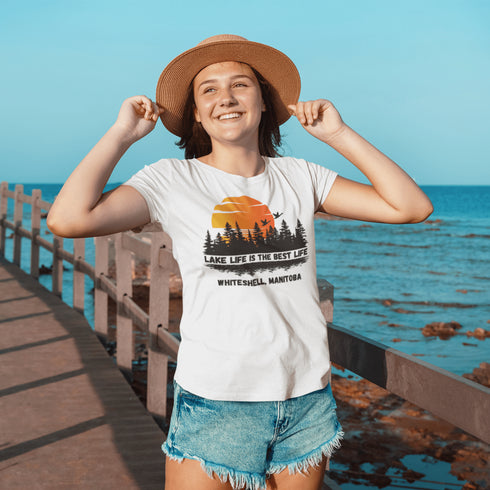Introducing our exclusive collection of customizable lake-themed t-shirts, featuring breathtaking scenes from the iconic lakes of Manitoba and Ontario. Each shirt in this collection is a canvas for the serene beauty and tranquil waters that these provinces are renowned for.