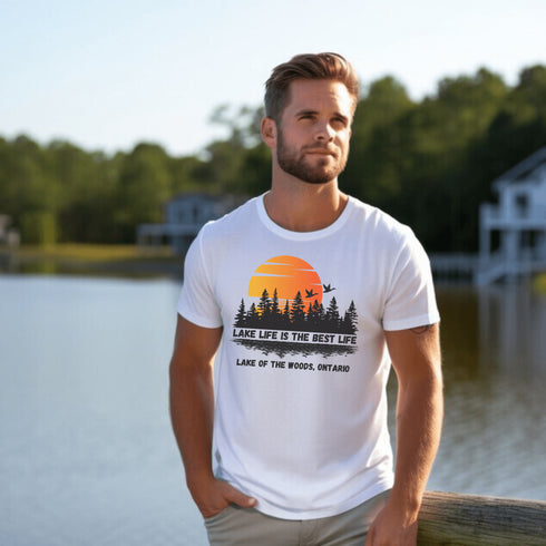 Introducing our exclusive collection of customizable lake-themed t-shirts, featuring breathtaking scenes from the iconic lakes of Manitoba and Ontario. Each shirt in this collection is a canvas for the serene beauty and tranquil waters that these provinces are renowned for.