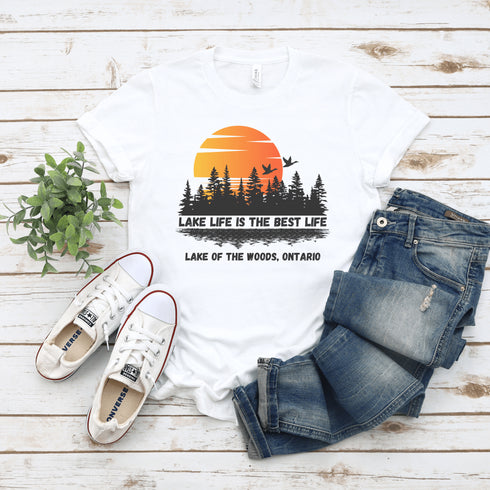 Introducing our exclusive collection of customizable lake-themed t-shirts, featuring breathtaking scenes from the iconic lakes of Manitoba and Ontario. Each shirt in this collection is a canvas for the serene beauty and tranquil waters that these provinces are renowned for.