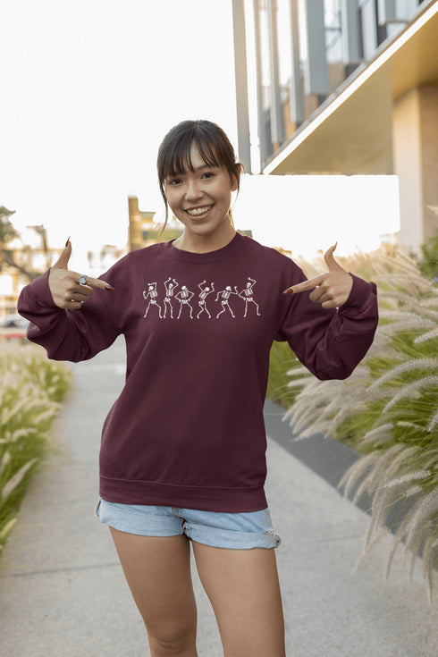 Halloween Sweatshirt- Dancing Skeletons