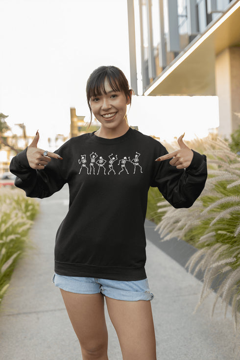 Halloween Sweatshirt- Dancing Skeletons