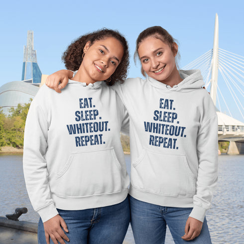 Eat. Sleep. Whiteout. Repeat. Hoodie – The Official Schedule of the Playoffs Forget balance. Forget productivity. During playoff season, there’s only one routine that matters—and it’s printed loud and proud on this hoodie.