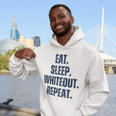 Eat. Sleep. Whiteout. Repeat. Hoodie – The Official Schedule of the Playoffs Forget balance. Forget productivity. During playoff season, there’s only one routine that matters—and it’s printed loud and proud on this hoodie.