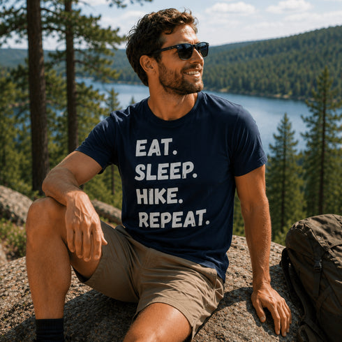 Eat Sleep Hike Repeat T-Shirt | Hiking & Adventure Tee