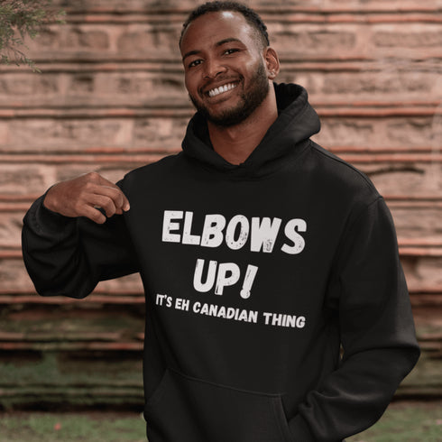 Whether you’re battling for the puck, defending your spot in a Tim Hortons lineup, or just throwing some friendly chirps at your beer league buddies, "Elbows Up!" is a way of life.