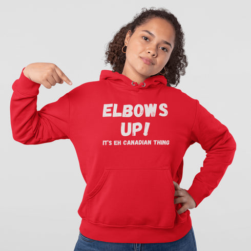 Whether you’re battling for the puck, defending your spot in a Tim Hortons lineup, or just throwing some friendly chirps at your beer league buddies, "Elbows Up!" is a way of life.