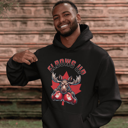 When the gloves come off, the elbows go up—and this angry moose in boxing gloves isn’t here to mess around.