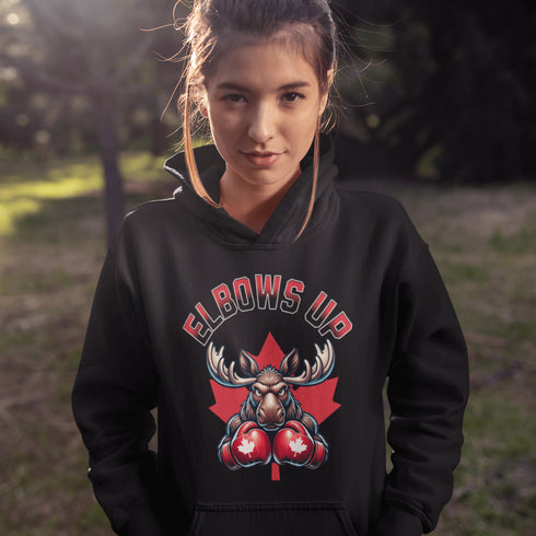 When the gloves come off, the elbows go up—and this angry moose in boxing gloves isn’t here to mess around.