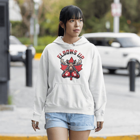 When the gloves come off, the elbows go up—and this angry moose in boxing gloves isn’t here to mess around.