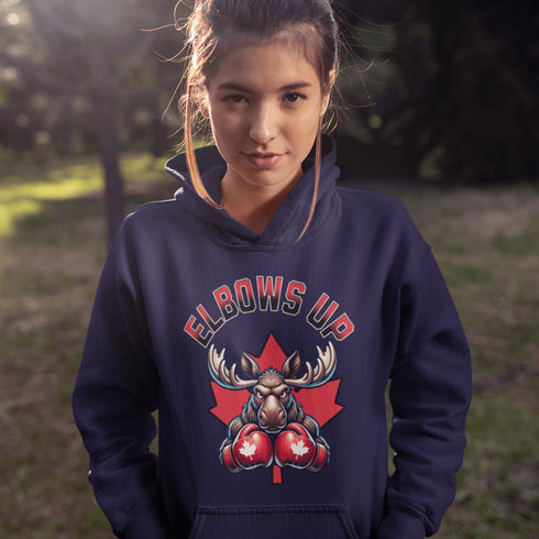 When the gloves come off, the elbows go up—and this angry moose in boxing gloves isn’t here to mess around.