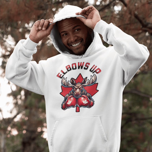 When the gloves come off, the elbows go up—and this angry moose in boxing gloves isn’t here to mess around.