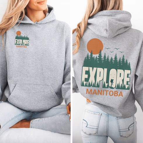 Adventure awaits with our Explore Manitoba Hoodie, designed for those who crave the beauty of the outdoors.