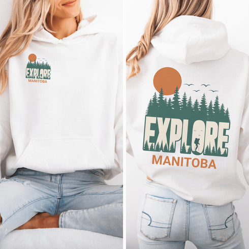 Adventure awaits with our Explore Manitoba Hoodie, designed for those who crave the beauty of the outdoors.