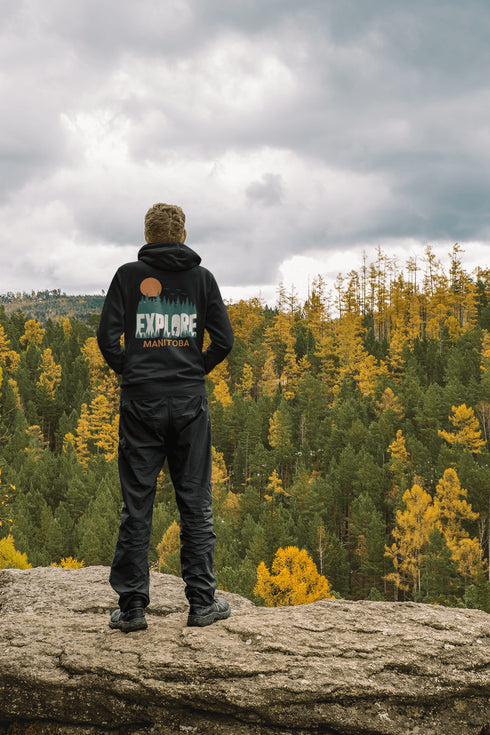 Adventure awaits with our Explore Manitoba Hoodie, designed for those who crave the beauty of the outdoors.