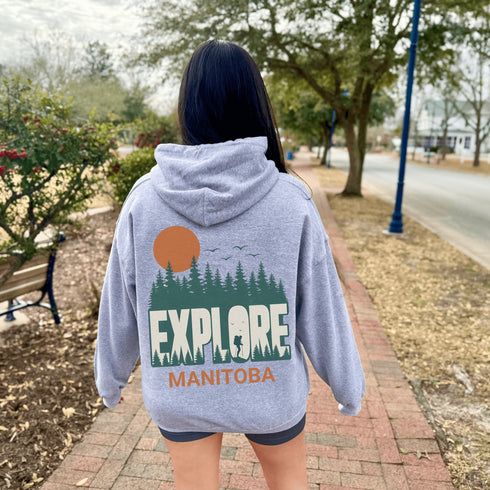 Adventure awaits with our Explore Manitoba Hoodie, designed for those who crave the beauty of the outdoors.