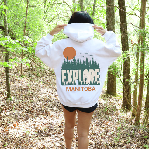 Adventure awaits with our Explore Manitoba Hoodie, designed for those who crave the beauty of the outdoors.