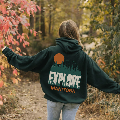 Adventure awaits with our Explore Manitoba Hoodie, designed for those who crave the beauty of the outdoors.
