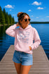 Customizable Lake Life hoodie featuring lake-themed illustrations including a dock, canoe, sailboat, campfire, fishing gear, and personalized lake name design on a unisex Gildan 18500 hoodie available in multiple colors.