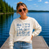 Lake Life Falcon Lake Manitoba custom sweatshirt with hand-drawn lake icons design on cozy crewneck apparel