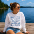 Lake Life Falcon Lake Manitoba custom sweatshirt with hand-drawn lake icons design on cozy crewneck apparel