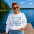 Lake Life Falcon Lake Manitoba custom sweatshirt with hand-drawn lake icons design on cozy crewneck apparel