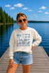 Lake Life Falcon Lake Manitoba custom sweatshirt with hand-drawn lake icons design on cozy crewneck apparel