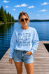 Lake Life Falcon Lake Manitoba custom sweatshirt with hand-drawn lake icons design on cozy crewneck apparel